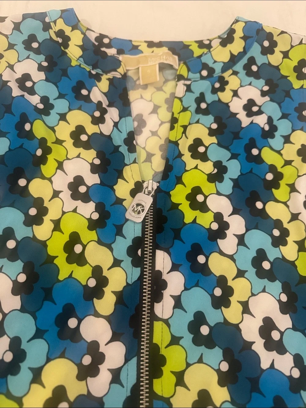 Michael Kors Blue, Lime & White Floral Tank Top